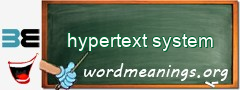 WordMeaning blackboard for hypertext system